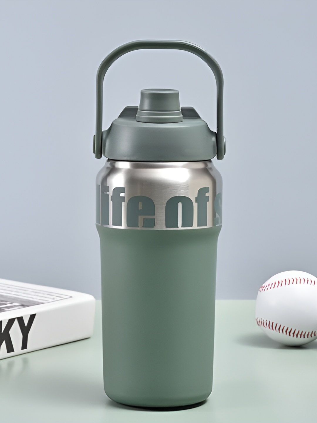 HomeCloud Green & Silver Toned Stainless Steel Double Wall Vacuum Water Bottle 1Liter
HomeCloud Green & Silver Toned Stainless Steel Double Wall Vacuum Water Bottle 1Liter