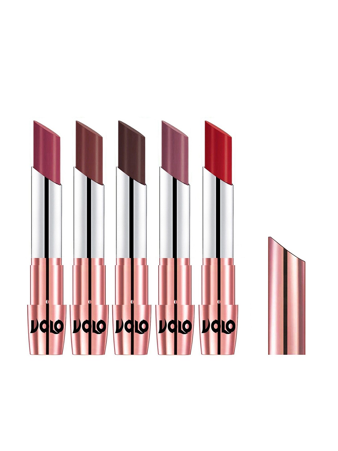 VOLO Set Of 5 Creme Matte Lipstick 3.5g Each - Cherry-Coffee-Chocolate-Plum-Tomato Red, Brown
VOLO Set Of 5 Creme Matte Lipstick 3.5g Each - Cherry-Coffee-Chocolate-Plum-Tomato Red, Brown