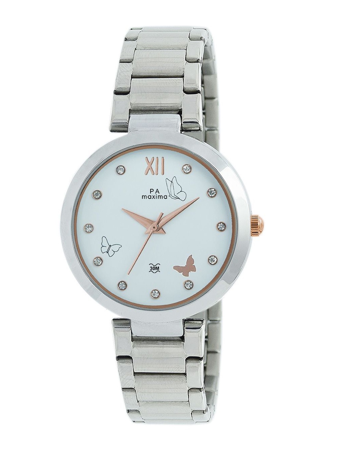 maxima Women Embellished Dial & Stainless Steel Straps Analogue Watch 52361CALI, White
maxima Women Embellished Dial & Stainless Steel Straps Analogue Watch 52361CALI, White