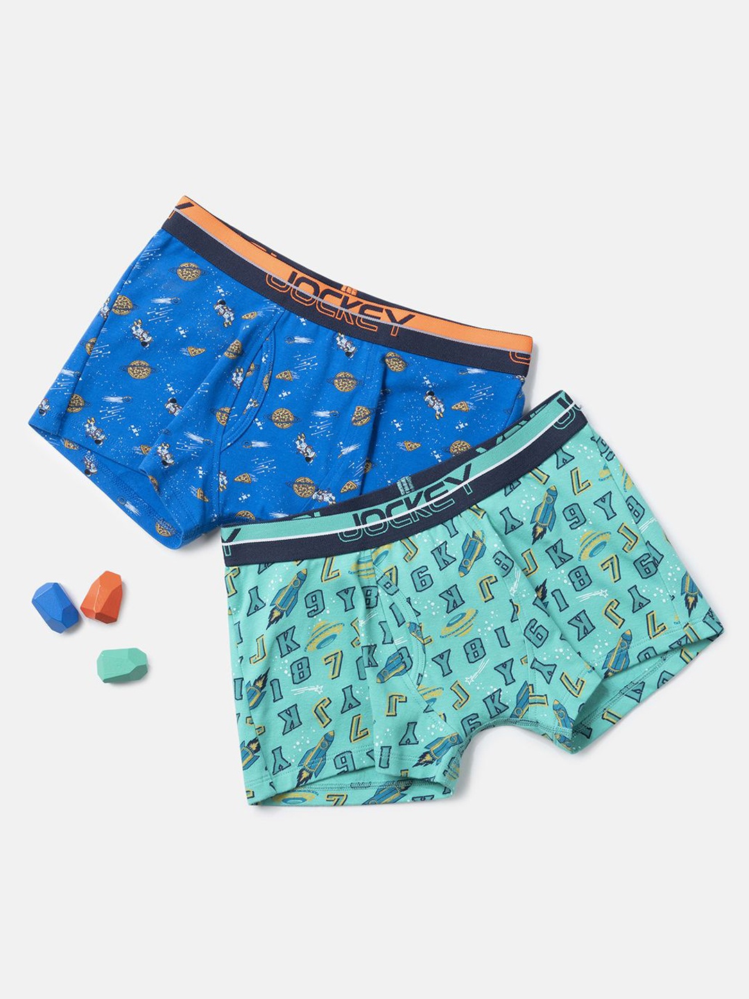 Jockey Boys Pack of 2 Super Combed Cotton Printed Trunk with Ultrasoft Waistband-PB03, Green
Jockey Boys Pack of 2 Super Combed Cotton Printed Trunk with Ultrasoft Waistband-PB03, Green