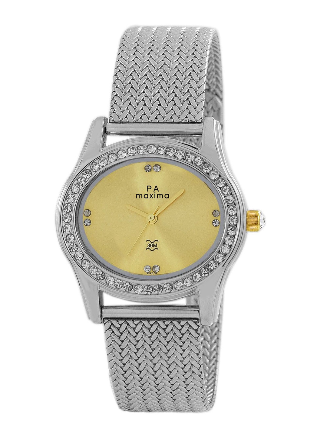maxima Women Embellished Dial & Stainless Steel Straps Analogue Watch 48640CMLI, Gold
maxima Women Embellished Dial & Stainless Steel Straps Analogue Watch 48640CMLI, Gold