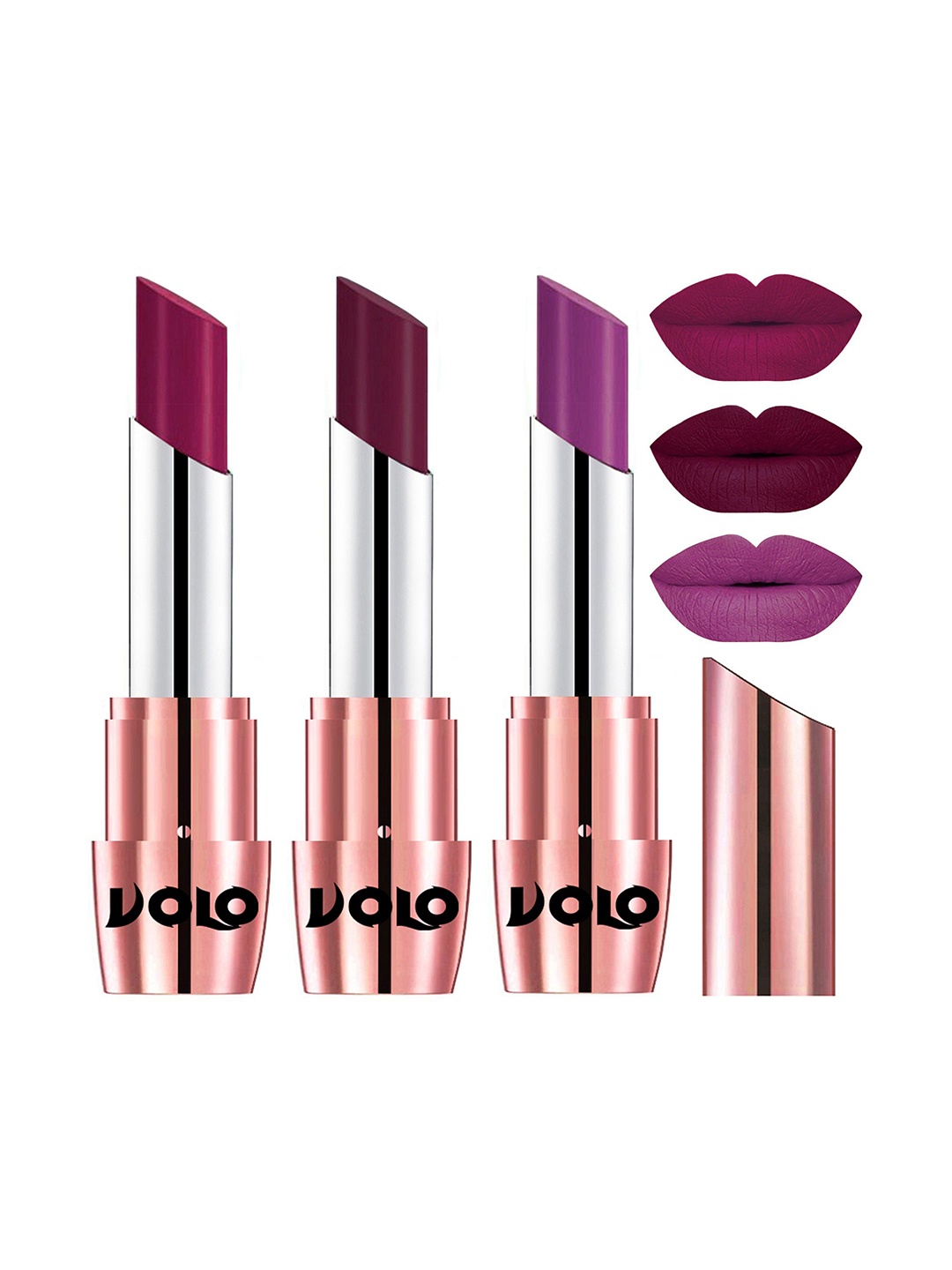 VOLO Set Of 3 Creme Matte Lipstick-3.5 g Each-645-Magenta 648-Purple 647-Wine
VOLO Set Of 3 Creme Matte Lipstick-3.5 g Each-645-Magenta 648-Purple 647-Wine
