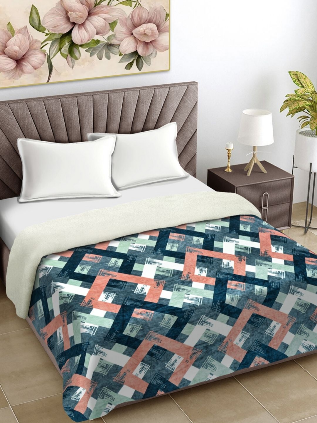 FABINALIV Green & Coral Geometric Printed Woollen Mild Winter 400 GSM Double Bed Comforter
FABINALIV Green & Coral Geometric Printed Woollen Mild Winter 400 GSM Double Bed Comforter