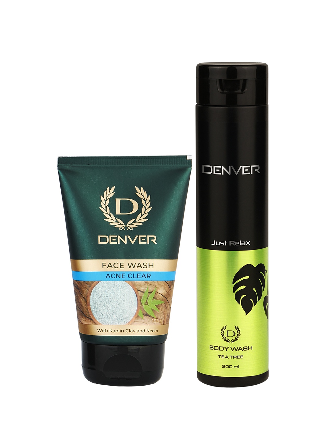 Denver Men Acne Clear Facewash 100g & Just Relax Tea Tree Body Wash 200 ml, Black
Denver Men Acne Clear Facewash 100g & Just Relax Tea Tree Body Wash 200 ml, Black