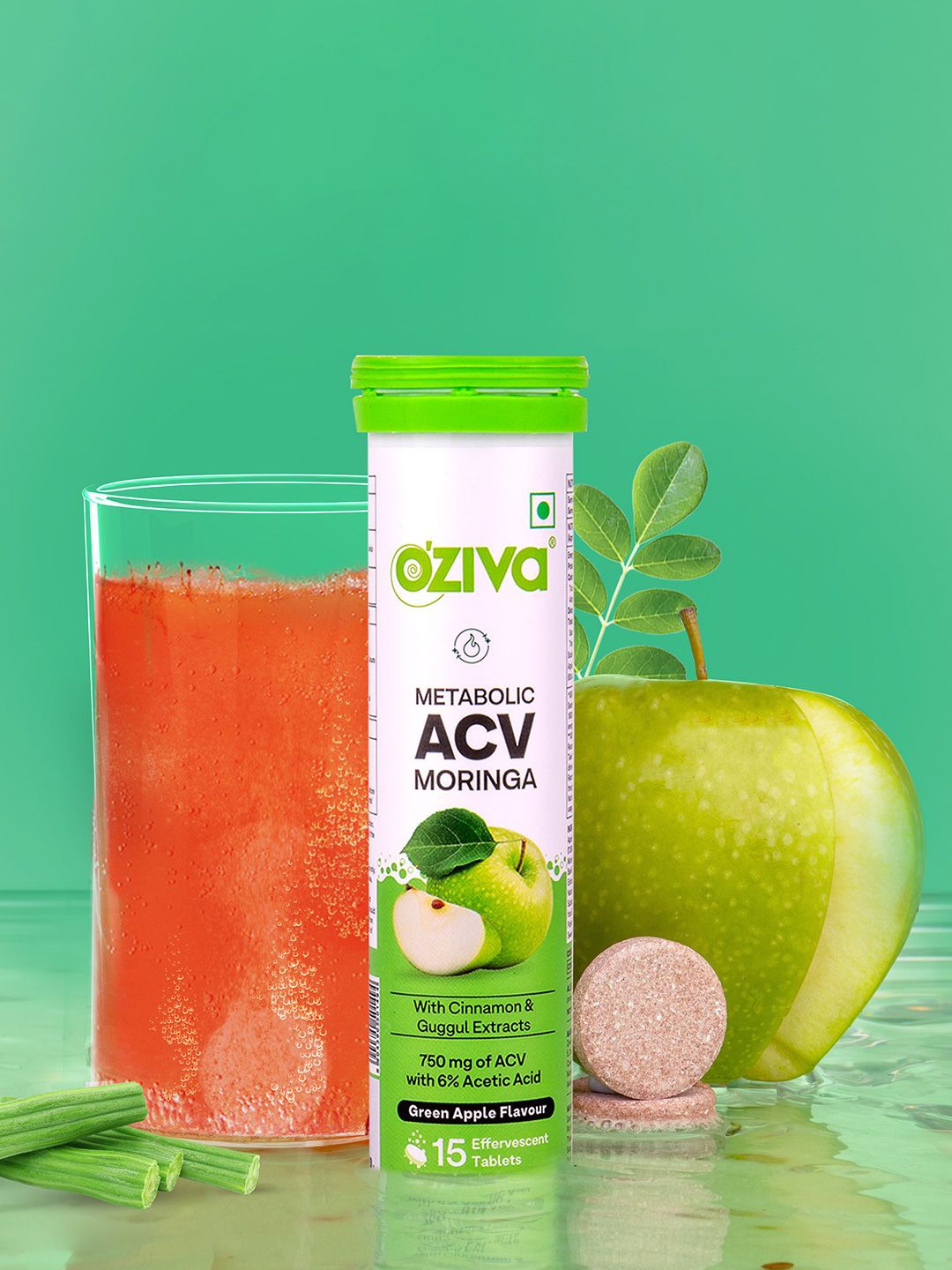 OZiva Apple Cider Vinegar Moringa Weight Loss 3-In-1 Fat Oxidation Formula-15 Tablets, Green
OZiva Apple Cider Vinegar Moringa Weight Loss 3-In-1 Fat Oxidation Formula-15 Tablets, Green