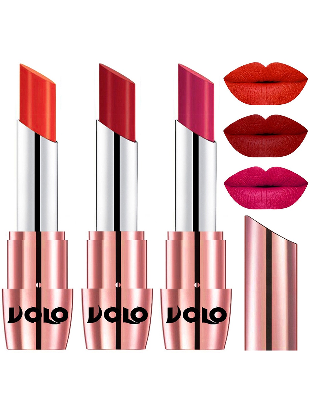 VOLO Set Of 3 Creme Matte Lipstick - 3.5 g Each - 639-Rose Pink 640-Coral 644-Tomato Red, Multi
VOLO Set Of 3 Creme Matte Lipstick - 3.5 g Each - 639-Rose Pink 640-Coral 644-Tomato Red, Multi