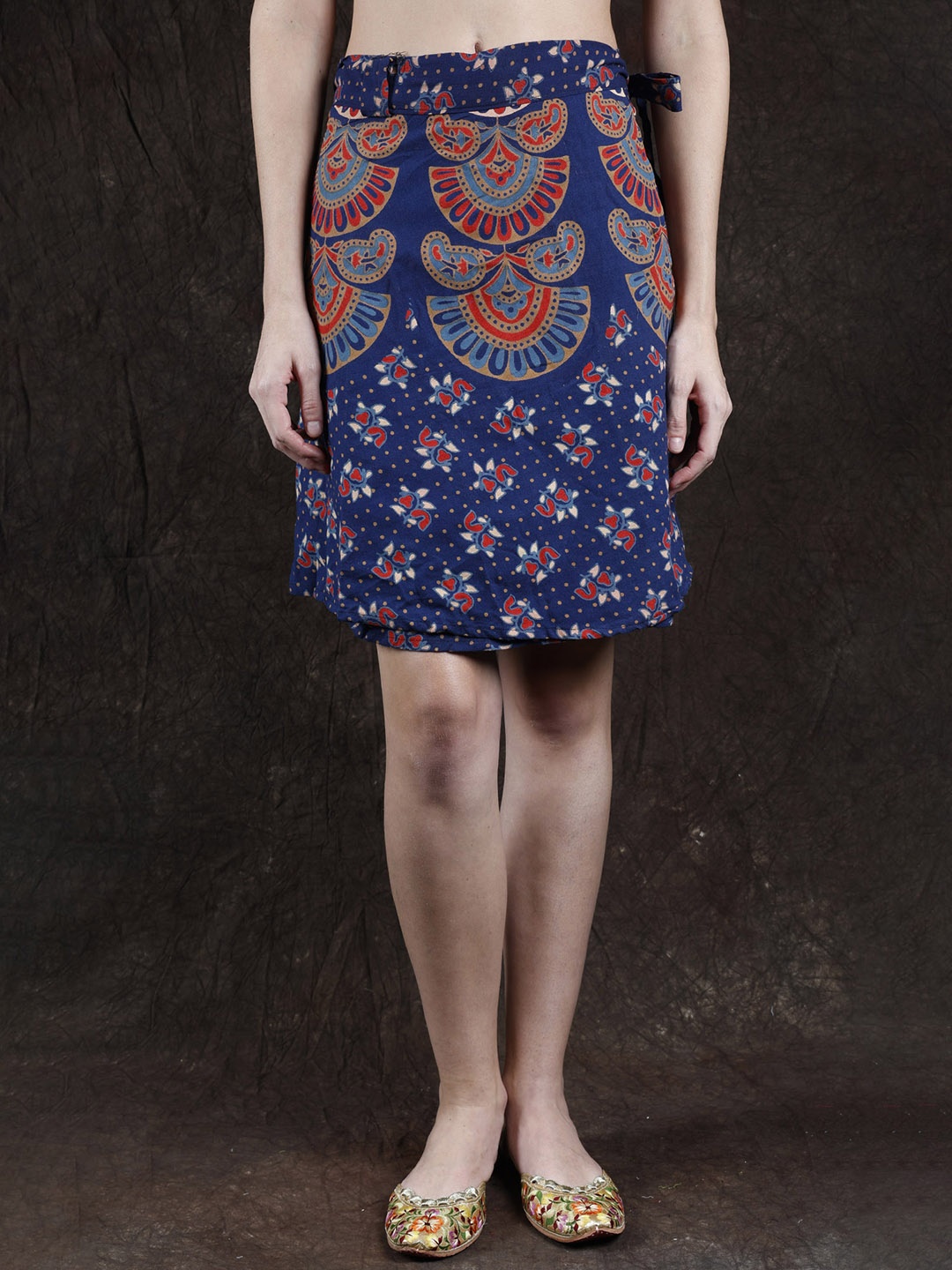 Exotic India True Navy Pure Cotton Wrap-Around Sanganeri Short-Skirt with Printed Motifs, Navy blue
Exotic India True Navy Pure Cotton Wrap-Around Sanganeri Short-Skirt with Printed Motifs, Navy blue