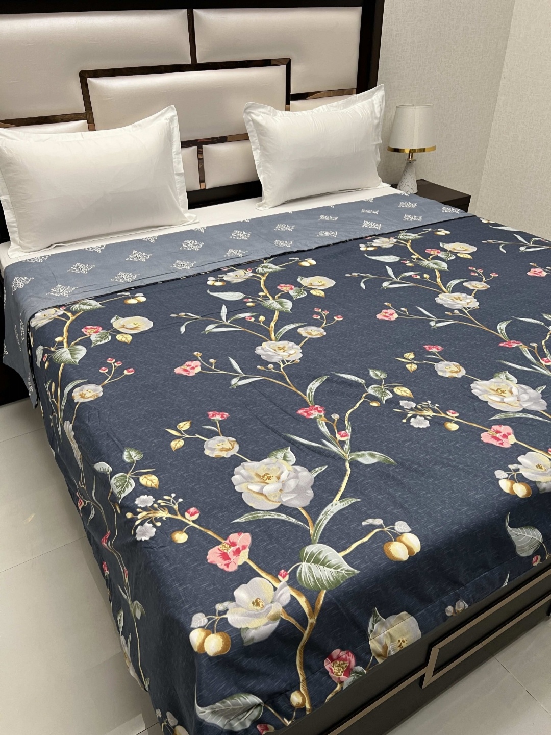 Pure Decor Blue Floral Printed AC Room 380 GSM Reversible Double King Size comforter
Pure Decor Blue Floral Printed AC Room 380 GSM Reversible Double King Size comforter