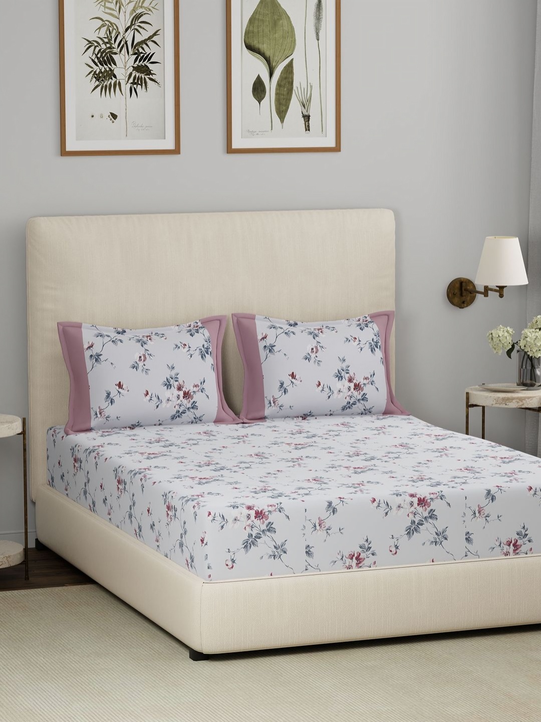 MASPAR Eclectic Garden White Floral Printed 210 TC Cotton King Bed Sheet & 2 Pillow Cover
MASPAR Eclectic Garden White Floral Printed 210 TC Cotton King Bed Sheet & 2 Pillow Cover