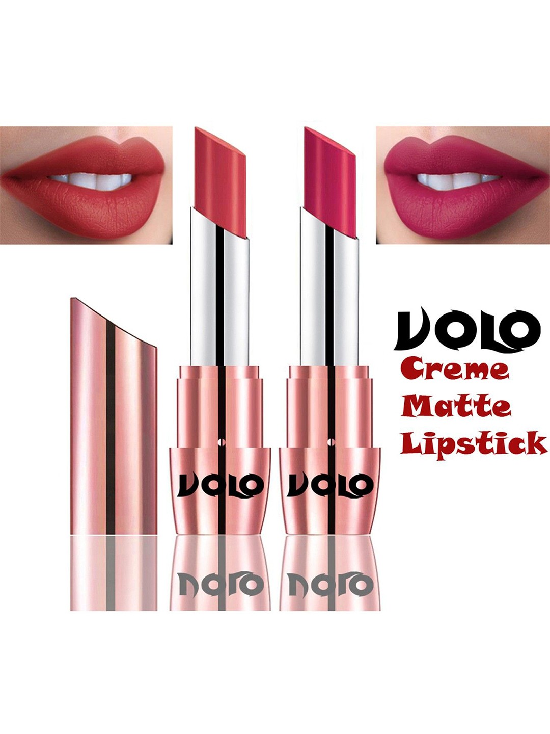 VOLO Set Of 2 Creme Matte Lipstick With Vitamin E-3.5 g Each-Peach- 633-Passion Pink-644
VOLO Set Of 2 Creme Matte Lipstick With Vitamin E-3.5 g Each-Peach- 633-Passion Pink-644