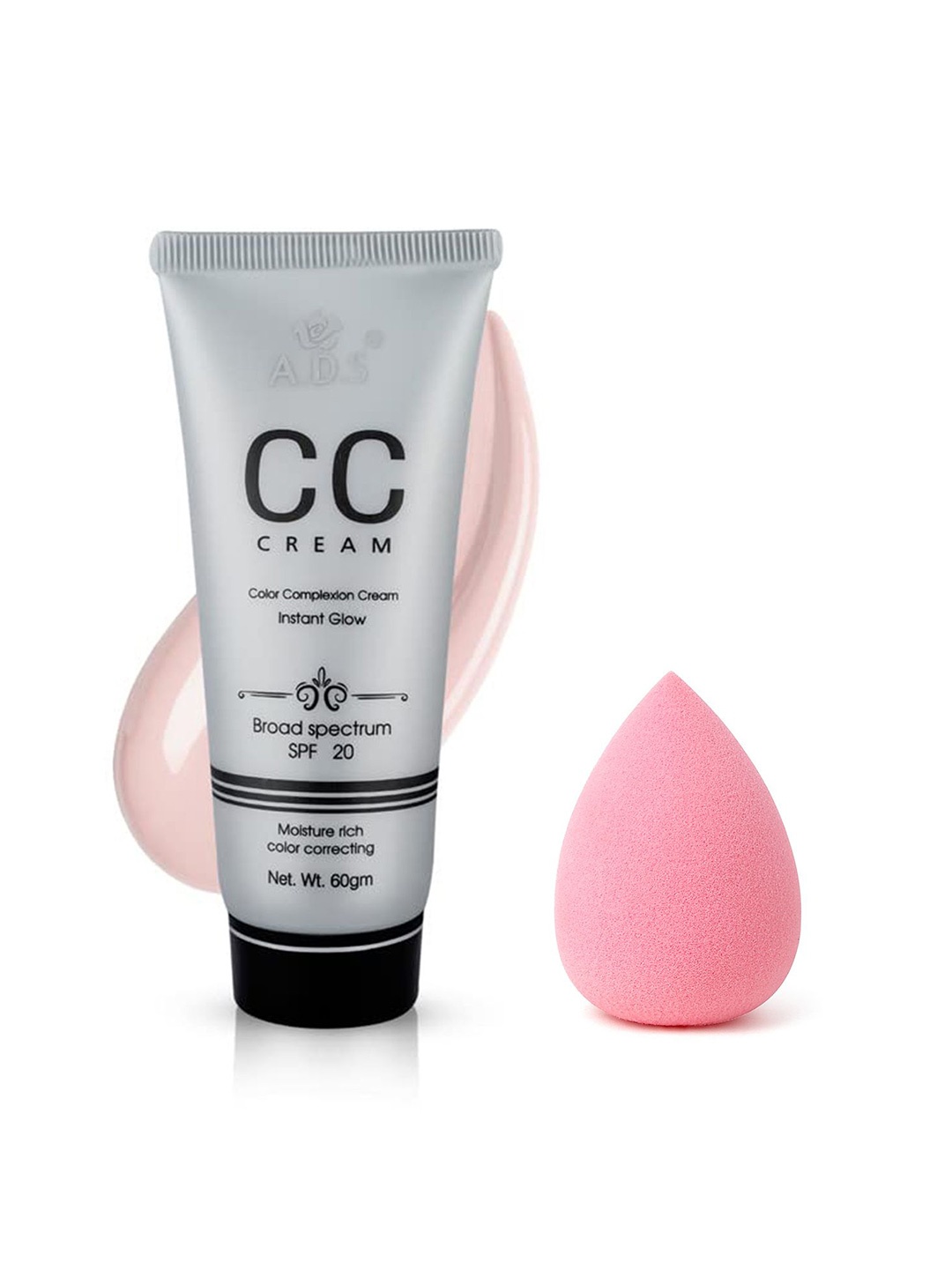 A.D.S Color Complexion Instant Glow CC Cream & Sponge Beauty Blender Puff, 60gm Shade-02, Tan
A.D.S Color Complexion Instant Glow CC Cream & Sponge Beauty Blender Puff, 60gm Shade-02, Tan