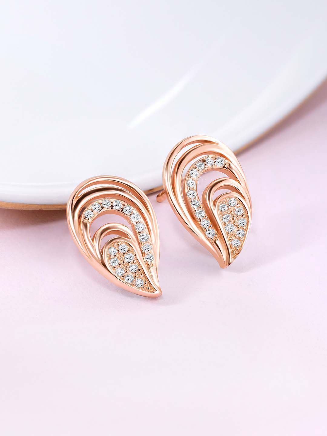 Silvora by Peora 925 Sterling Silver Rose Gold-Plated Contemporary Cubic Zirconia Studs
Silvora by Peora 925 Sterling Silver Rose Gold-Plated Contemporary Cubic Zirconia Studs
