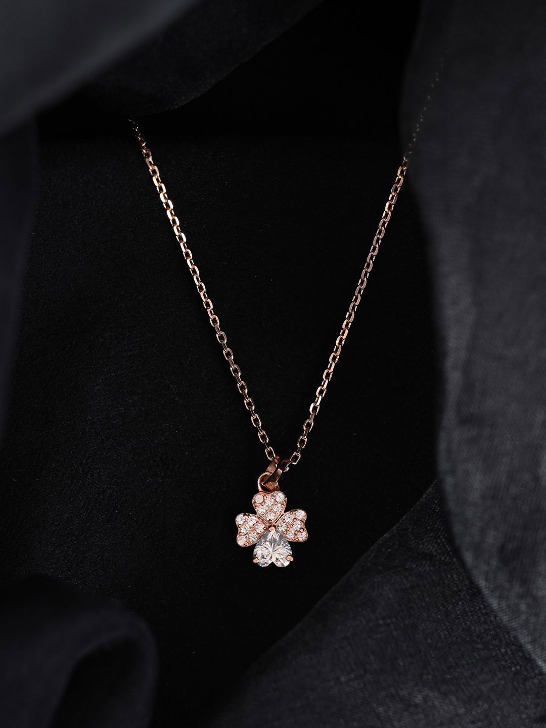 Clara 925 Sterling Silver Rose Gold-Plated Cubic Zirconia Studded Hearts Pendants & Chains
Clara 925 Sterling Silver Rose Gold-Plated Cubic Zirconia Studded Hearts Pendants & Chains