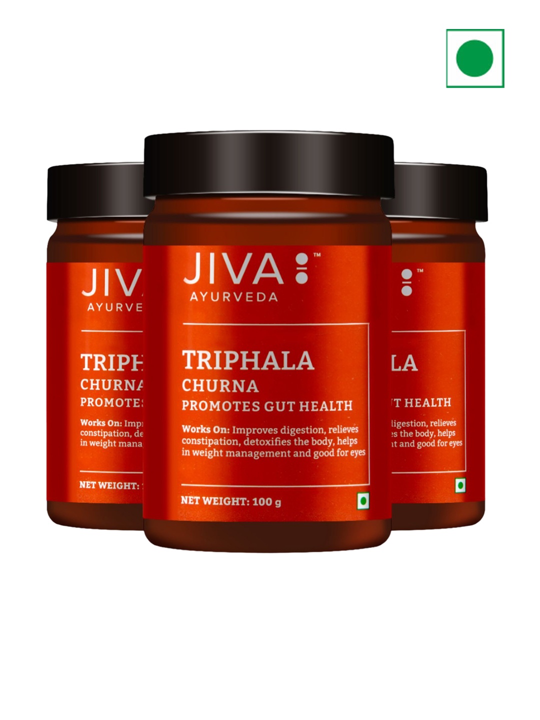 Jiva Set Of 3 Triphala Churna Detoxifies The Body & Improves Digestion -100 g Each, Red
Jiva Set Of 3 Triphala Churna Detoxifies The Body & Improves Digestion -100 g Each, Red