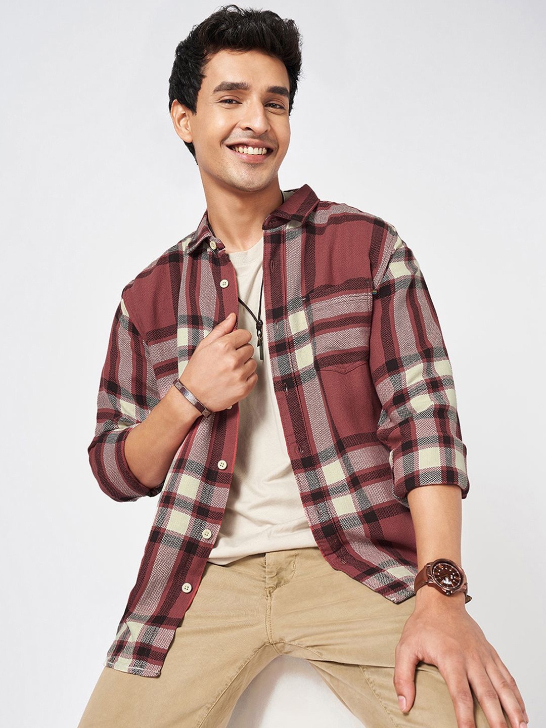 Urban Ranger by pantaloons Men Original Tartan Checked Cotton Slim Fit Casual Shirt, Rust
Urban Ranger by pantaloons Men Original Tartan Checked Cotton Slim Fit Casual Shirt, Rust