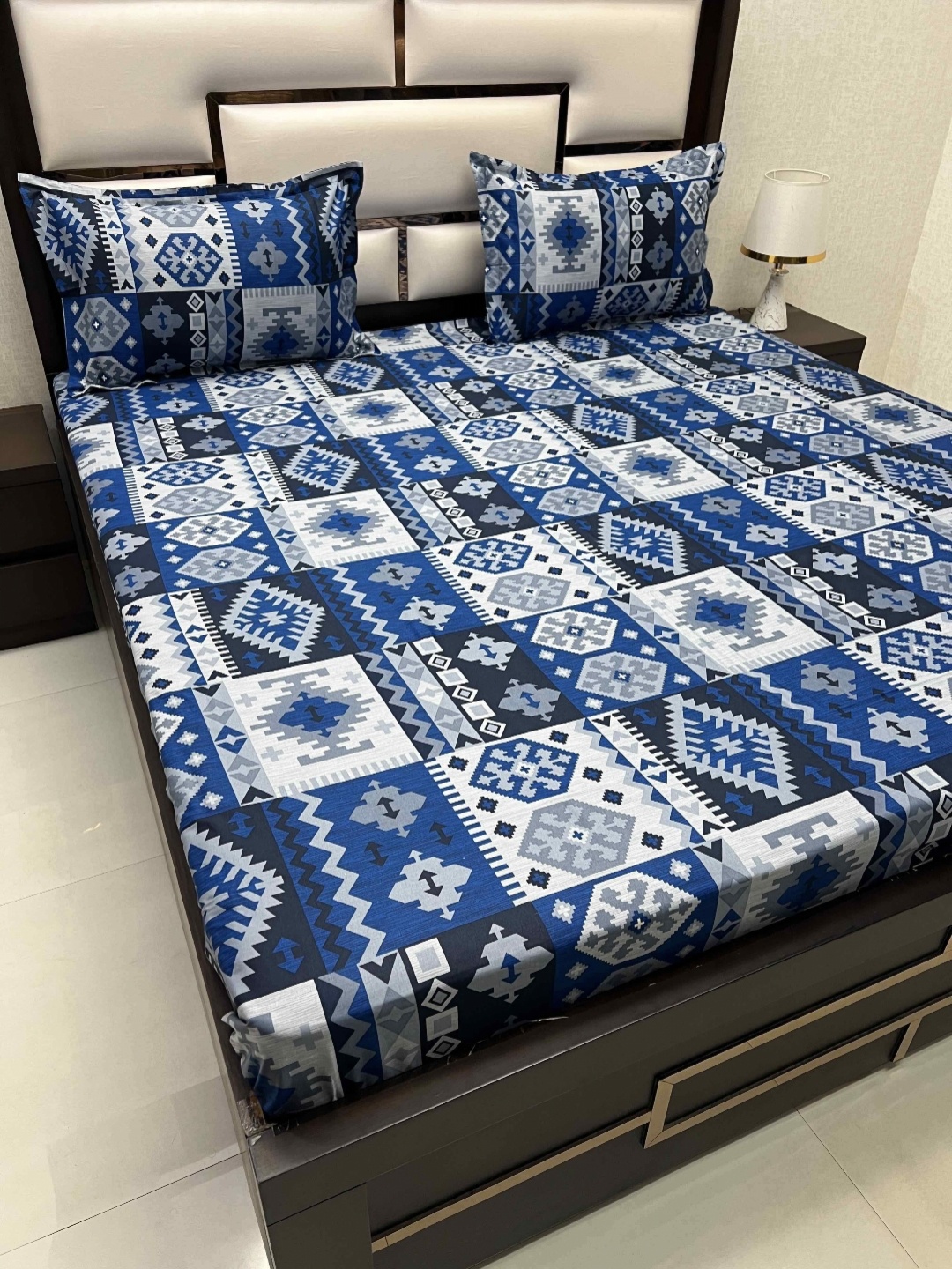 Pure Decor Velar Sib Blue Ethnic Printed Cotton 240 TC King Bedsheet & 2 Pillow Covers
Pure Decor Velar Sib Blue Ethnic Printed Cotton 240 TC King Bedsheet & 2 Pillow Covers