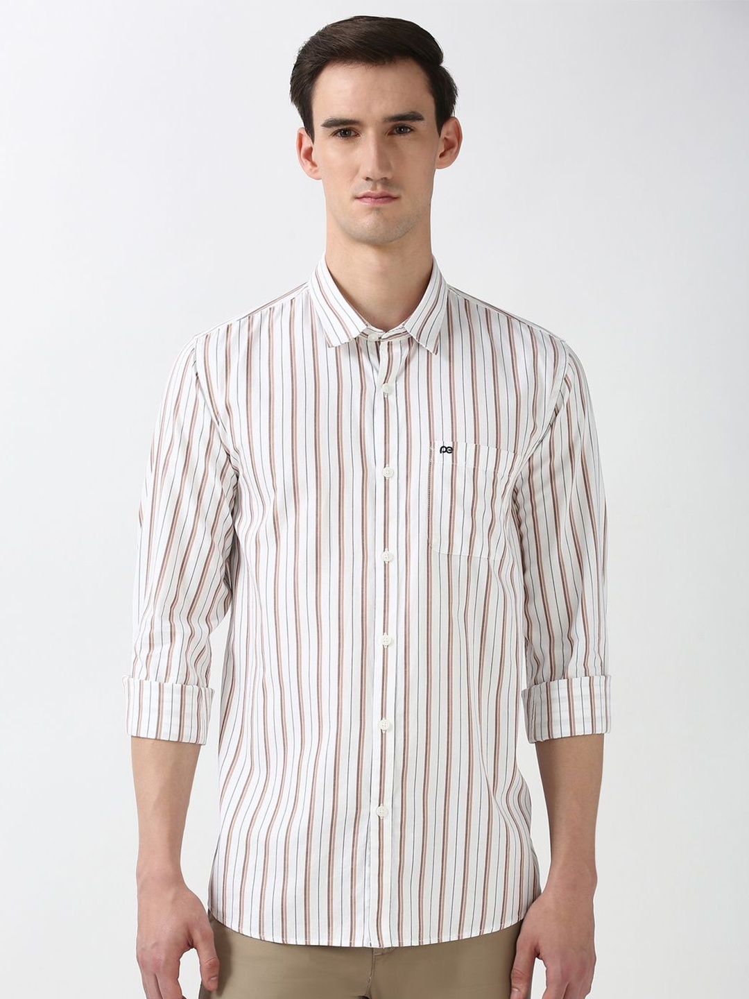 Peter England Casuals Men Spread Collar Vertical Striped Cotton Slim Fit Casual Shirt, White
Peter England Casuals Men Spread Collar Vertical Striped Cotton Slim Fit Casual Shirt, White