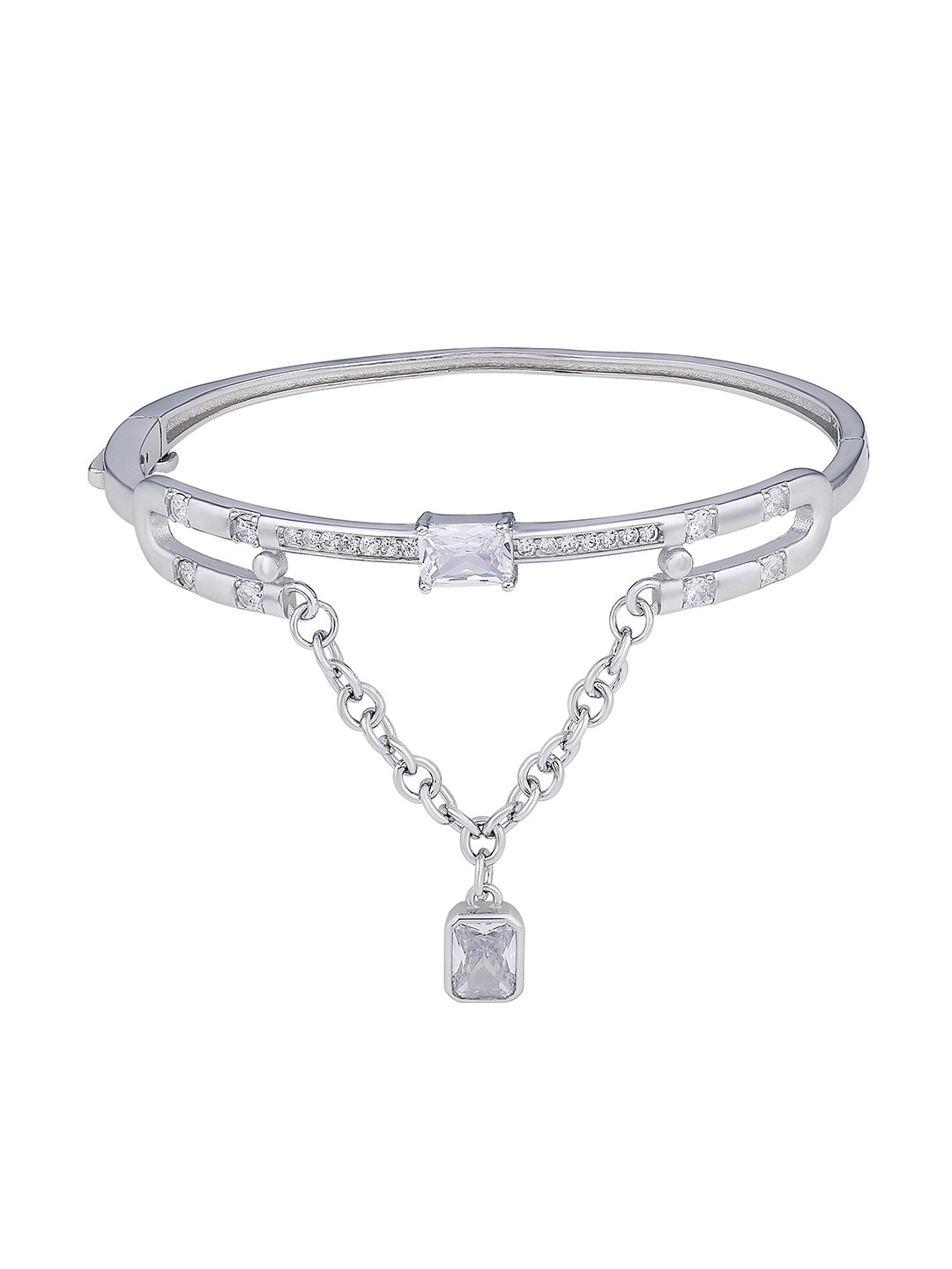 DressBerry Rhodium Plated 92.5 Sterling Silver Cubic Zirconia Bangle Style Bracelet
DressBerry Rhodium Plated 92.5 Sterling Silver Cubic Zirconia Bangle Style Bracelet