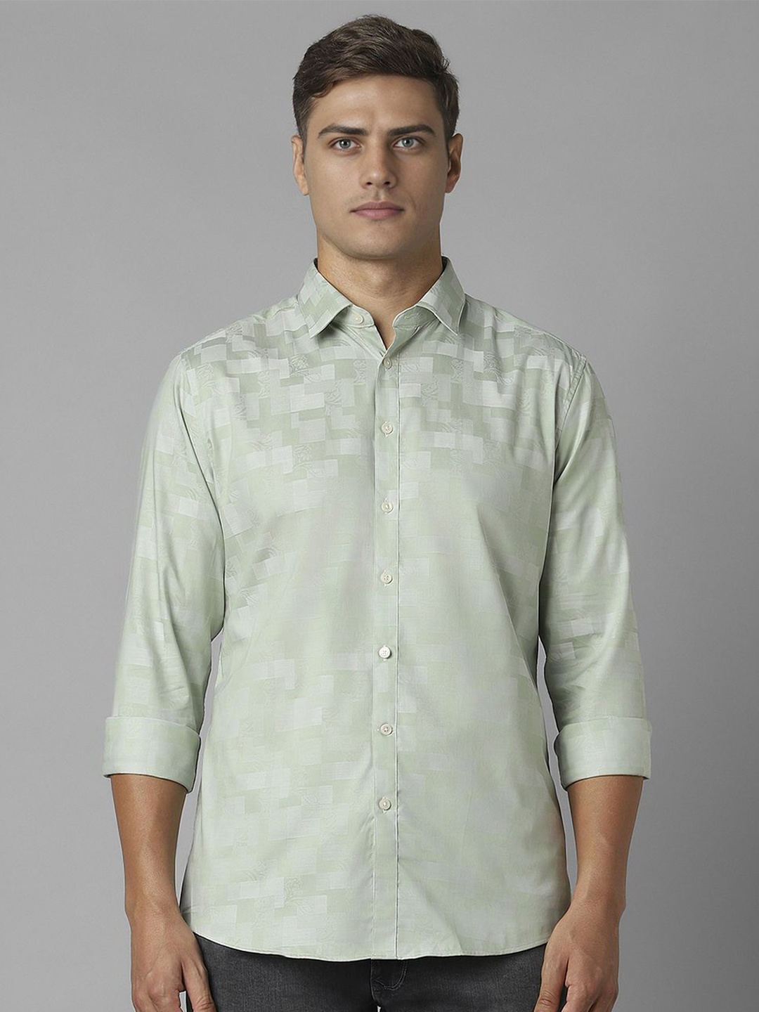 Louis Philippe Sport Men Spread Collar Abstract Printed Cotton Slim Fit Casual Shirt, Green
Louis Philippe Sport Men Spread Collar Abstract Printed Cotton Slim Fit Casual Shirt, Green