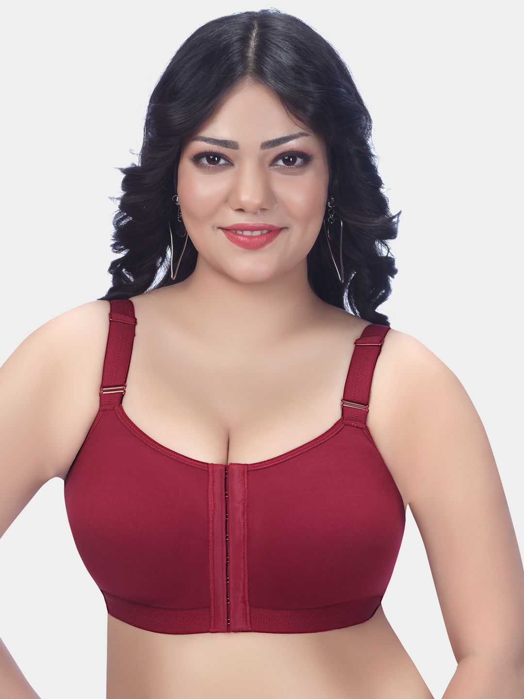 Trylo Riza Front Open Non-Padded Non-Wired Seamless Molded Full Coverage Bra, Burgundy
Trylo Riza Front Open Non-Padded Non-Wired Seamless Molded Full Coverage Bra, Burgundy