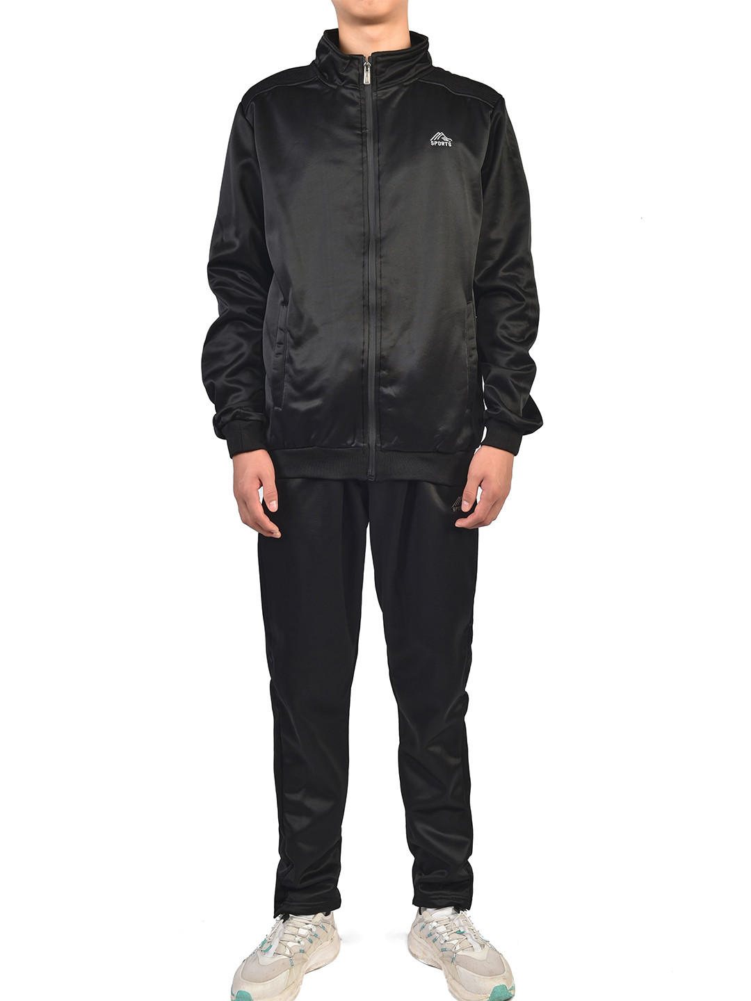 StyleCast x Revolte Mock Collar Long Sleeves Jacket with Trouser Tracksuits, Black 
StyleCast x Revolte Mock Collar Long Sleeves Jacket with Trouser Tracksuits, Black
