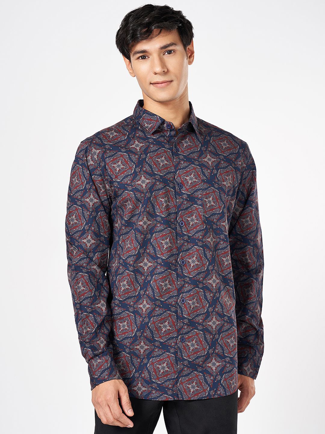 BYFORD by Pantaloons Men Original Abstract Printed Cotton Slim Fit Casual Shirt, Navy blue
BYFORD by Pantaloons Men Original Abstract Printed Cotton Slim Fit Casual Shirt, Navy blue