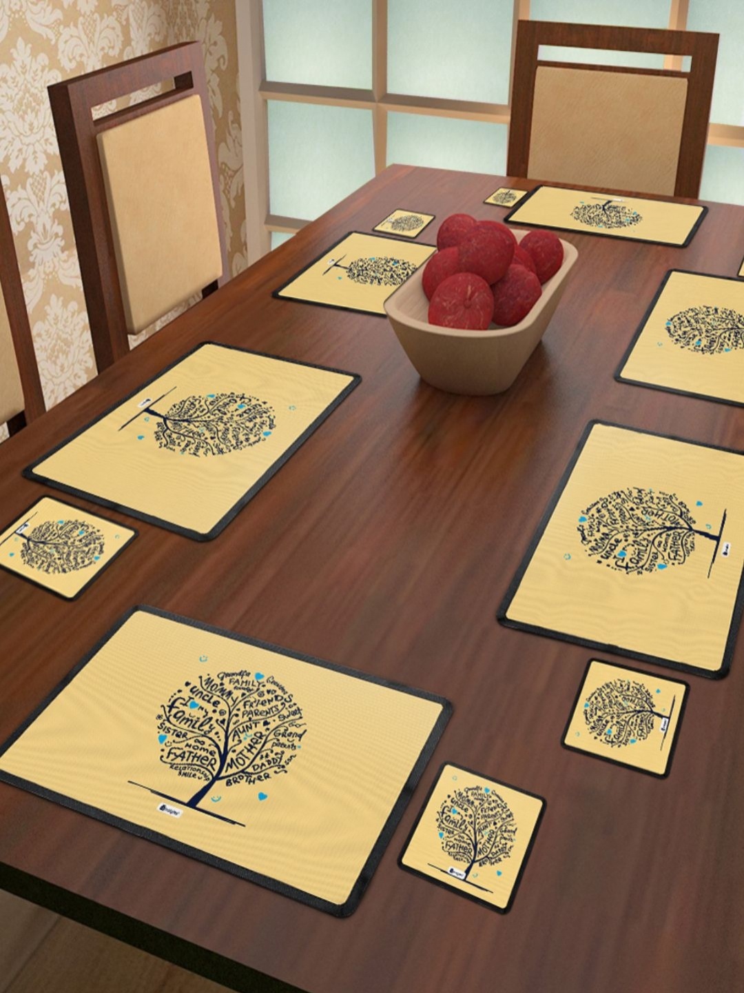 Indigifts Cream-Color & Black 6 Pieces Printed Rectangle Shape Table Placemats & Coaster
Indigifts Cream-Color & Black 6 Pieces Printed Rectangle Shape Table Placemats & Coaster