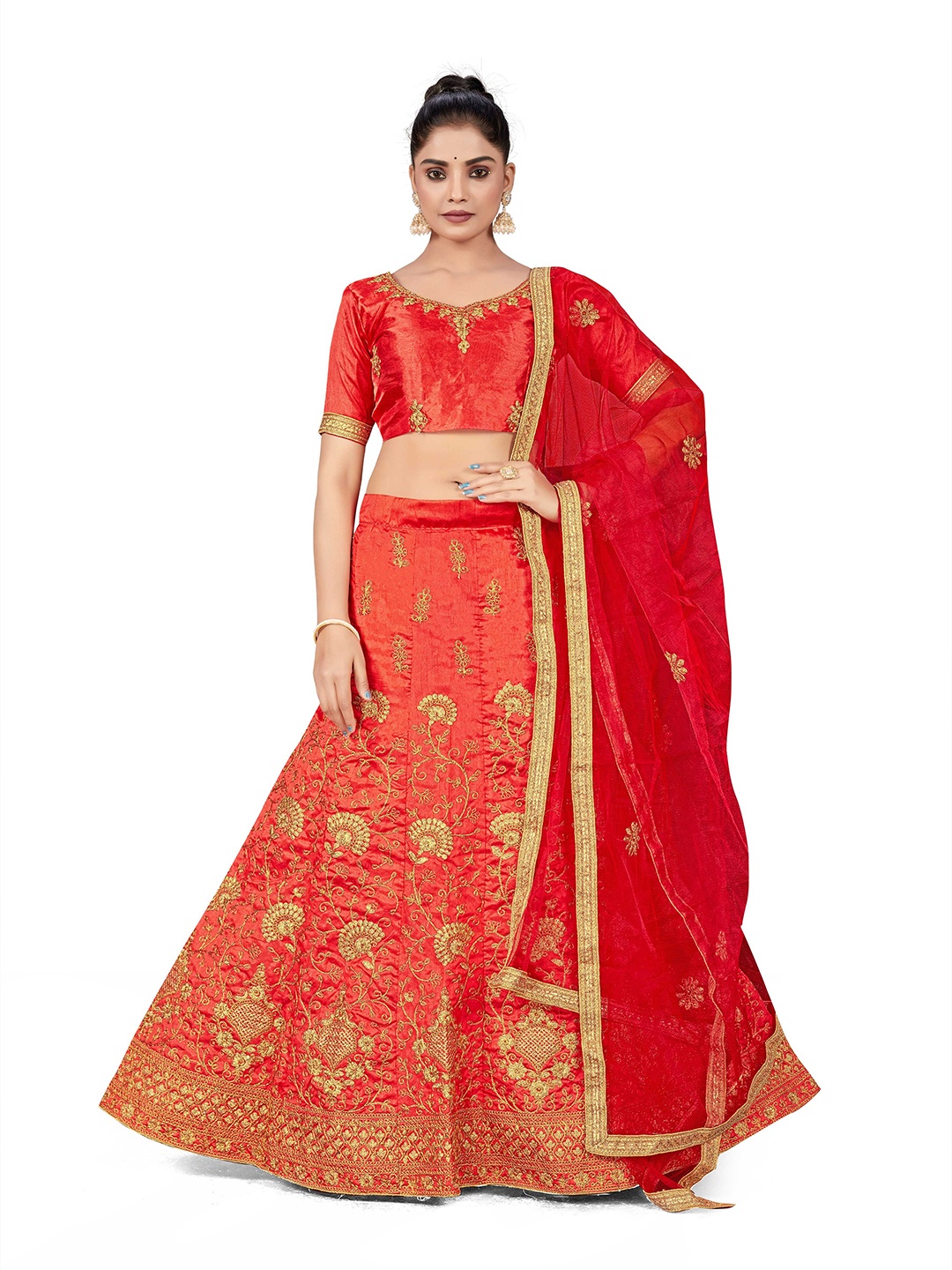 Maroosh Embroidered Thread Work Semi-Stitched Lehenga & Unstitched Blouse With Dupatta, Rust
Maroosh Embroidered Thread Work Semi-Stitched Lehenga & Unstitched Blouse With Dupatta, Rust