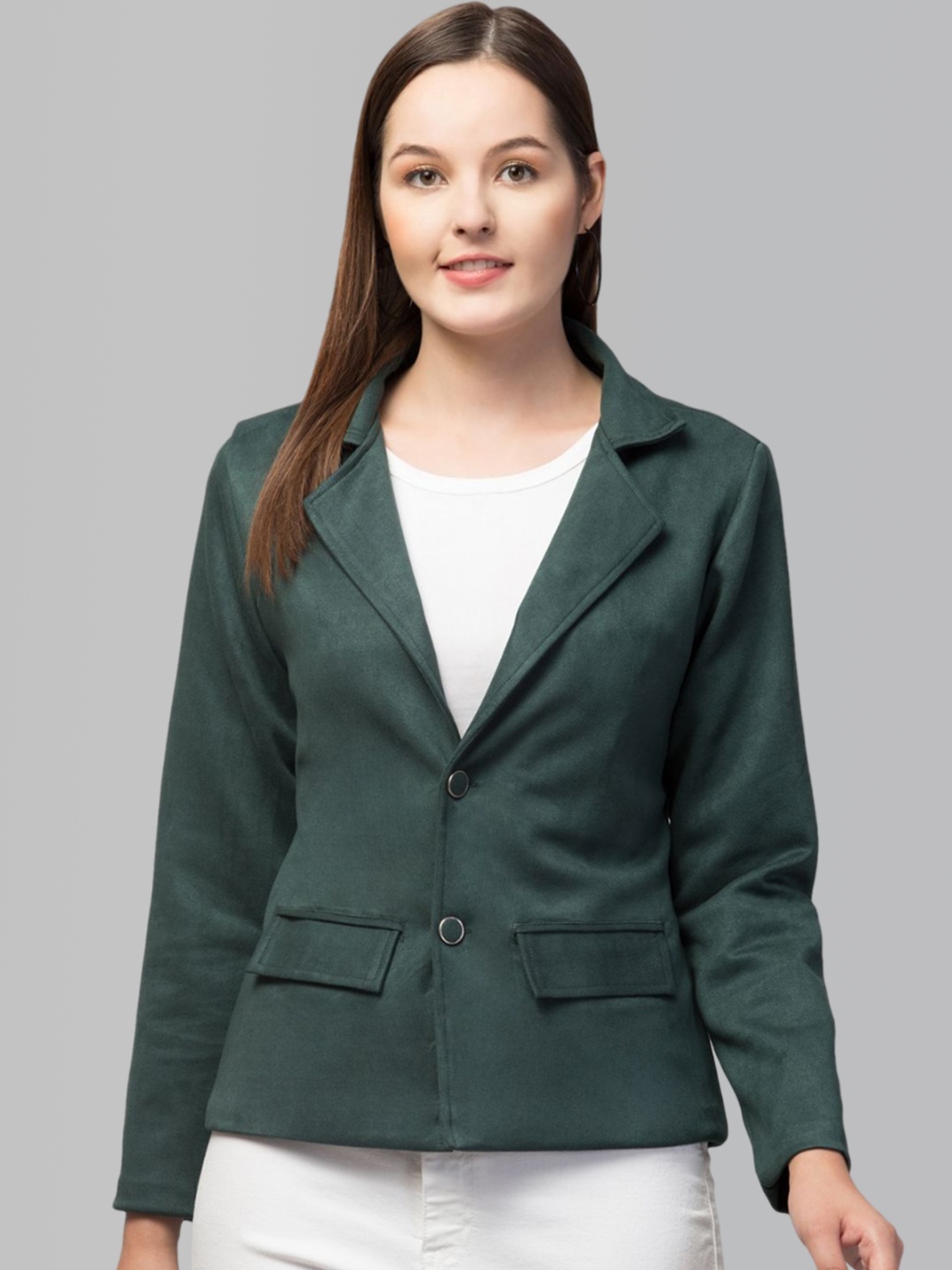 GalaxyTrendz Notched Lapel Collar Single-Breasted Velvet Comfort-Fit Casual Blazer, Green
GalaxyTrendz Notched Lapel Collar Single-Breasted Velvet Comfort-Fit Casual Blazer, Green