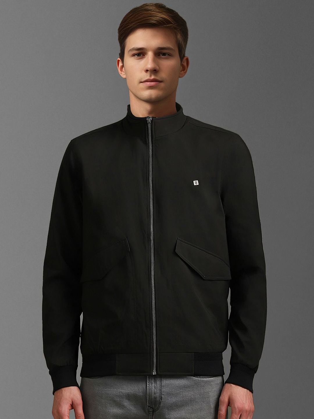 Louis Philippe Jeans Men Reversible Open Front Cotton Jacket with Embroidered, Black
Louis Philippe Jeans Men Reversible Open Front Cotton Jacket with Embroidered, Black
