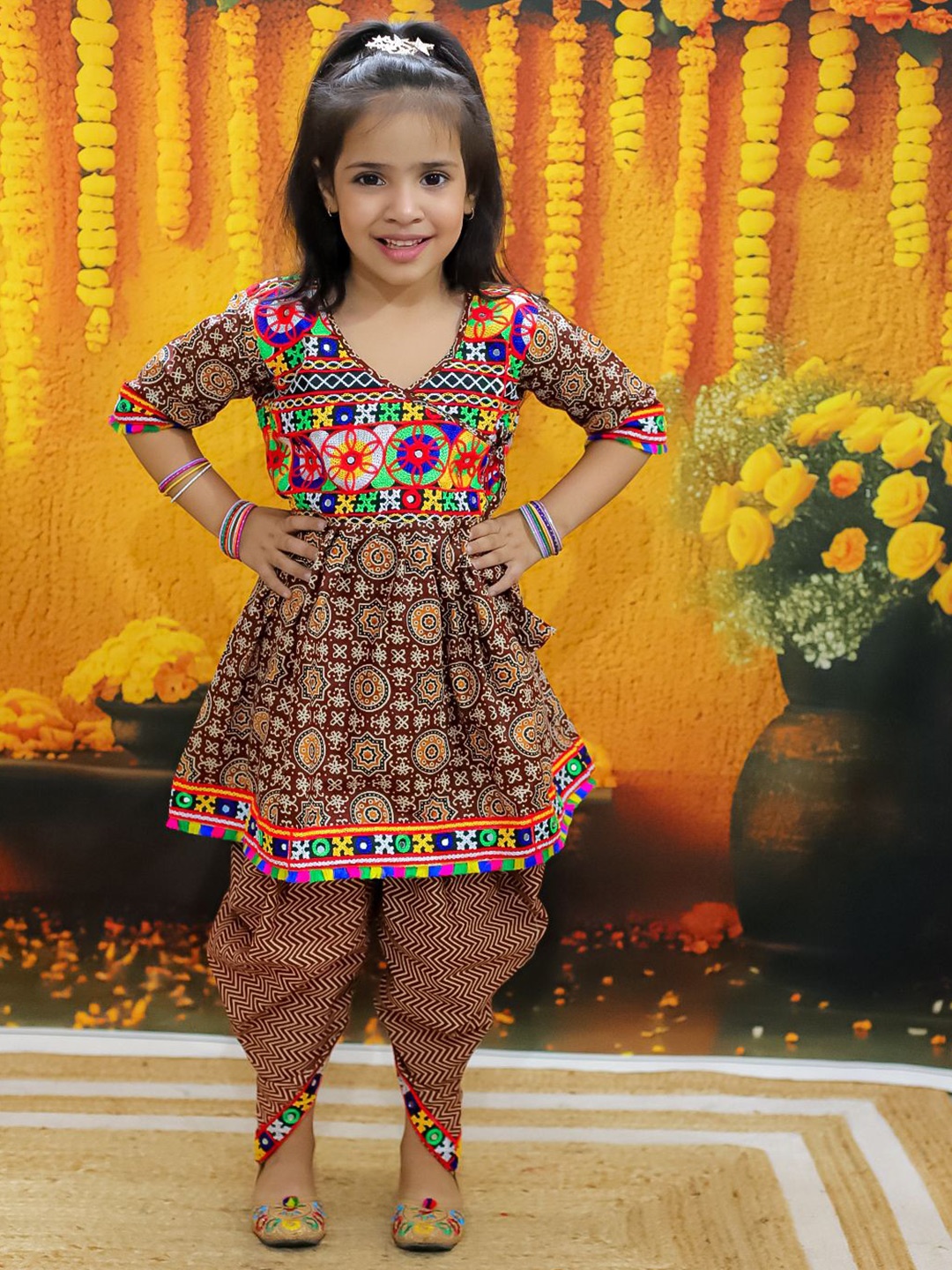 BownBee Girls Embroidered Ethnic Motifs Pure Cotton Anarkali Kurta With Dhoti Pant, Maroon
BownBee Girls Embroidered Ethnic Motifs Pure Cotton Anarkali Kurta With Dhoti Pant, Maroon