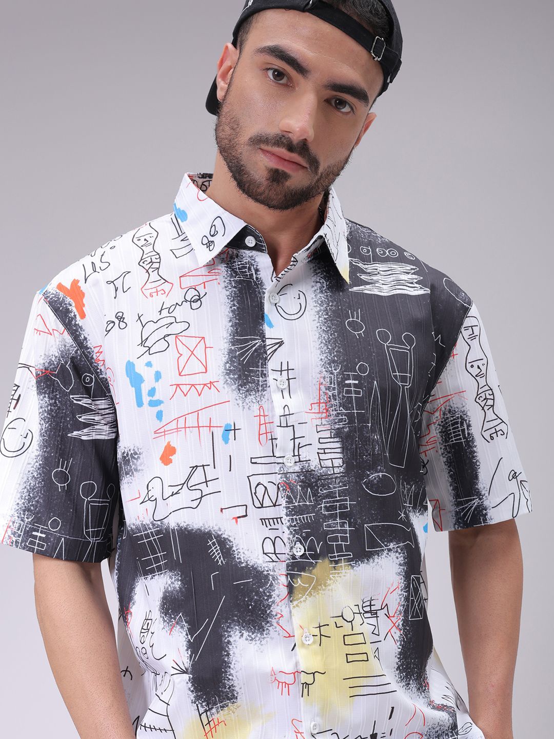 The Indian Garage Co Men Cutaway Collar Abstract Printed Boxy Fit Resortwear Shirt, White
The Indian Garage Co Men Cutaway Collar Abstract Printed Boxy Fit Resortwear Shirt, White
