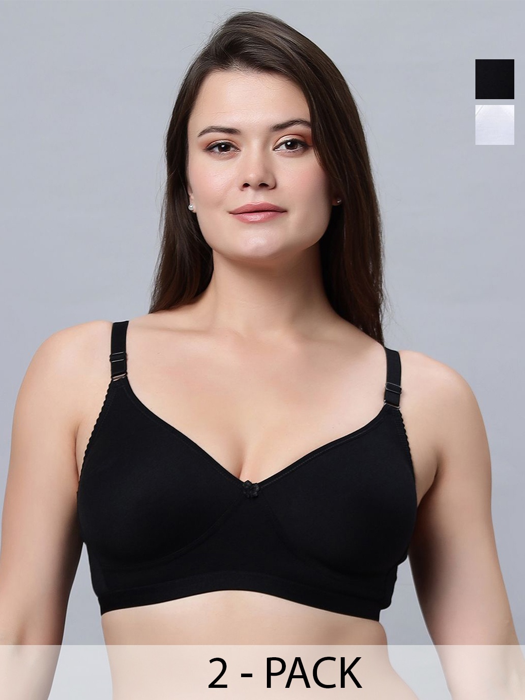 In Care Pack Of 2 Cotton Full-coverage Non Padded and Non-Wired seamless T-shirt Bra, White
In Care Pack Of 2 Cotton Full-coverage Non Padded and Non-Wired seamless T-shirt Bra, White