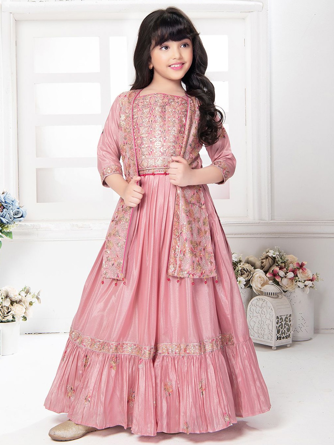Tiny Kingdom Girls Embroidered Beads and Stones Ready to Wear Lehenga Choli Set, Pink
Tiny Kingdom Girls Embroidered Beads and Stones Ready to Wear Lehenga Choli Set, Pink