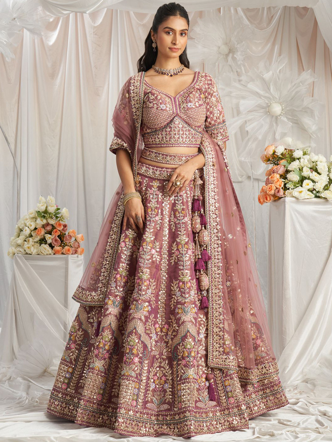 panchhi Embroidered Sequinned Net Semi-Stitched Lehenga & Unstitched Blouse With Dupatta, Lavender
panchhi Embroidered Sequinned Net Semi-Stitched Lehenga & Unstitched Blouse With Dupatta, Lavender