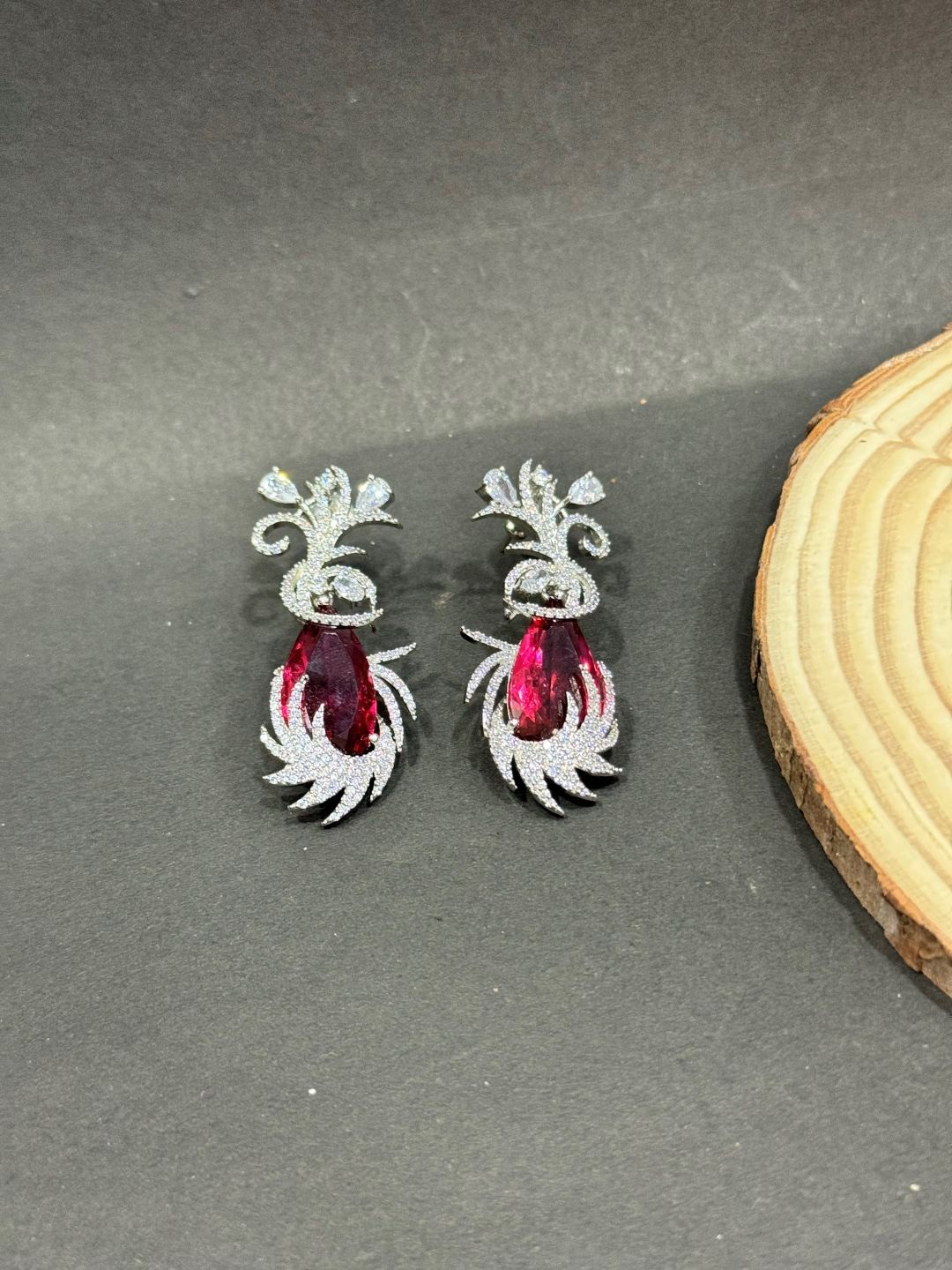 The Jewellery Tale Rose Gold-Plated Ruby Gemstones Ornate Crystal Studded Drop Earrings, Silver
The Jewellery Tale Rose Gold-Plated Ruby Gemstones Ornate Crystal Studded Drop Earrings, Silver
