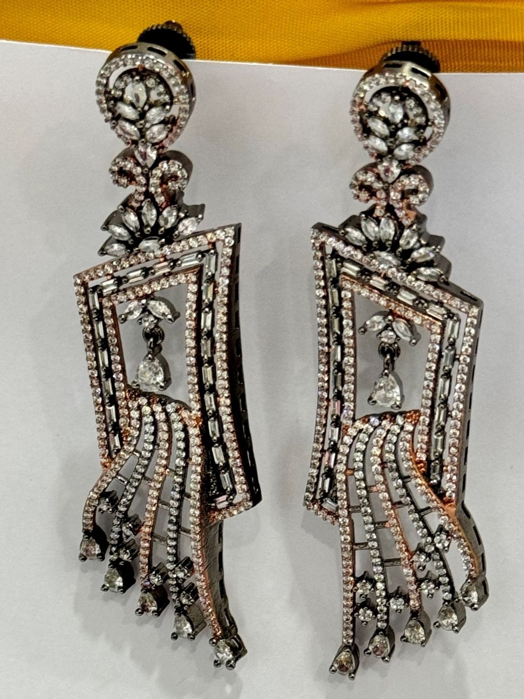 The Jewellery Tale Rhodium-Plated Contemporary Rhinestone Studded Chandelier Drop Earrings, Silver
The Jewellery Tale Rhodium-Plated Contemporary Rhinestone Studded Chandelier Drop Earrings, Silver