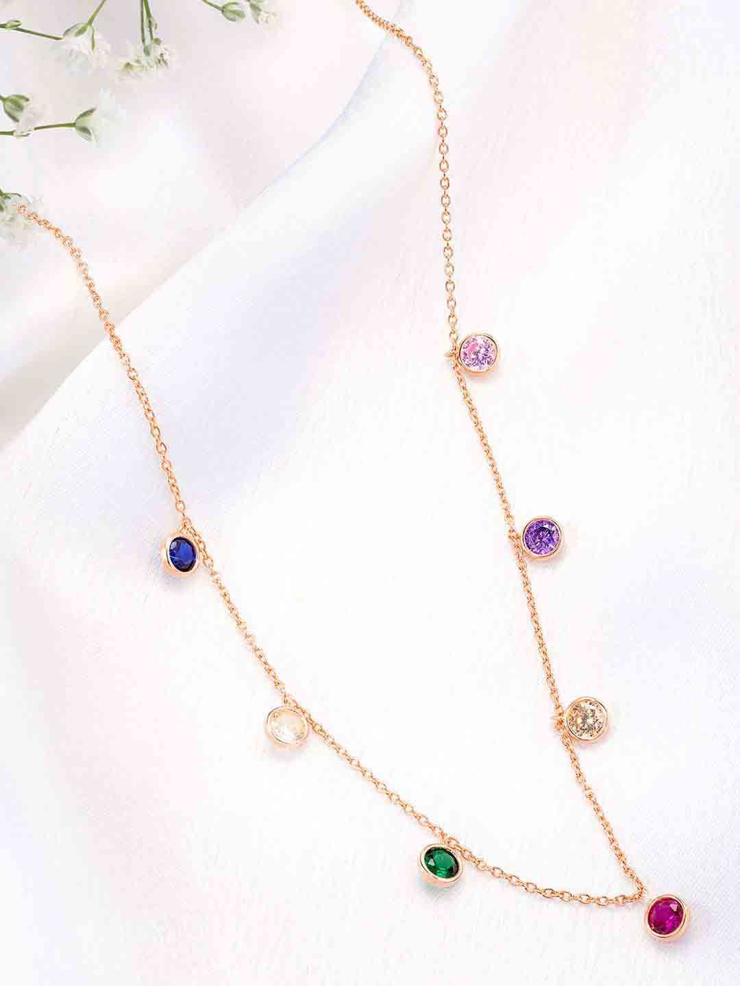 Silvora by Peora 925 Sterling Silver Rose Gold-Plated Cubic Zirconia Studded Necklace
Silvora by Peora 925 Sterling Silver Rose Gold-Plated Cubic Zirconia Studded Necklace