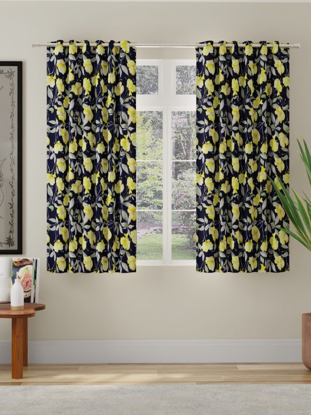 ROSARA HOME Navy Blue & Yellow 2 Pieces Floral Printed Room Darkening Window Curtains
ROSARA HOME Navy Blue & Yellow 2 Pieces Floral Printed Room Darkening Window Curtains