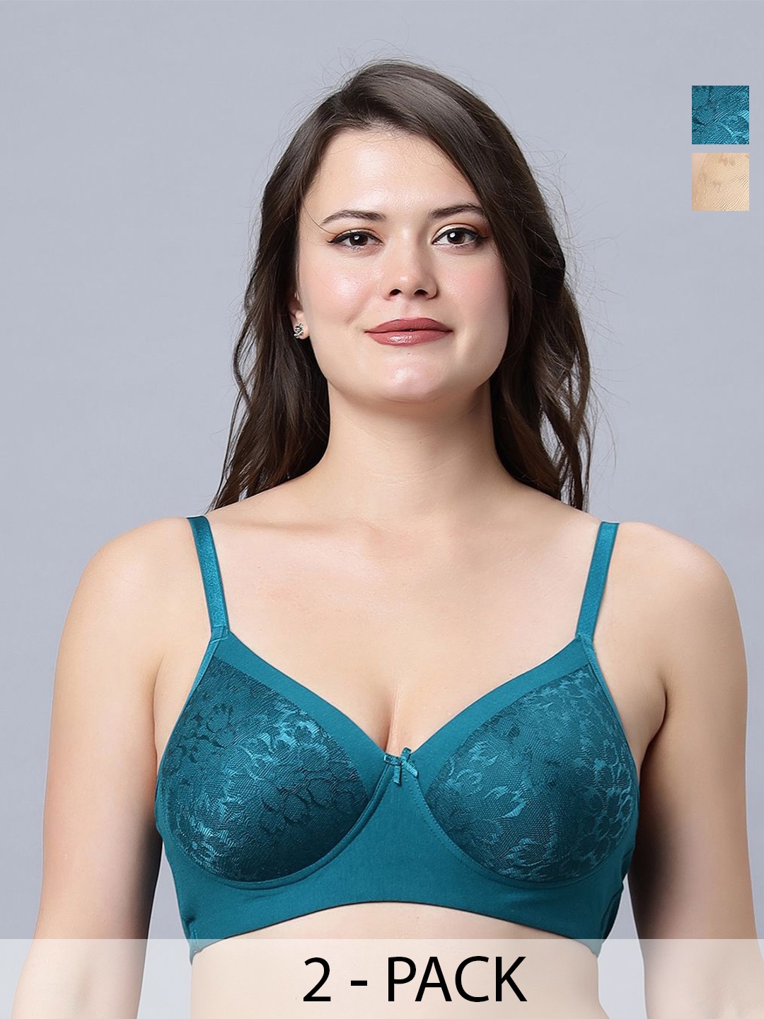 In Care Women Pack of 2 Cotton Full Coverage Heavily Padded and Non-Wired Bra, Green
In Care Women Pack of 2 Cotton Full Coverage Heavily Padded and Non-Wired Bra, Green