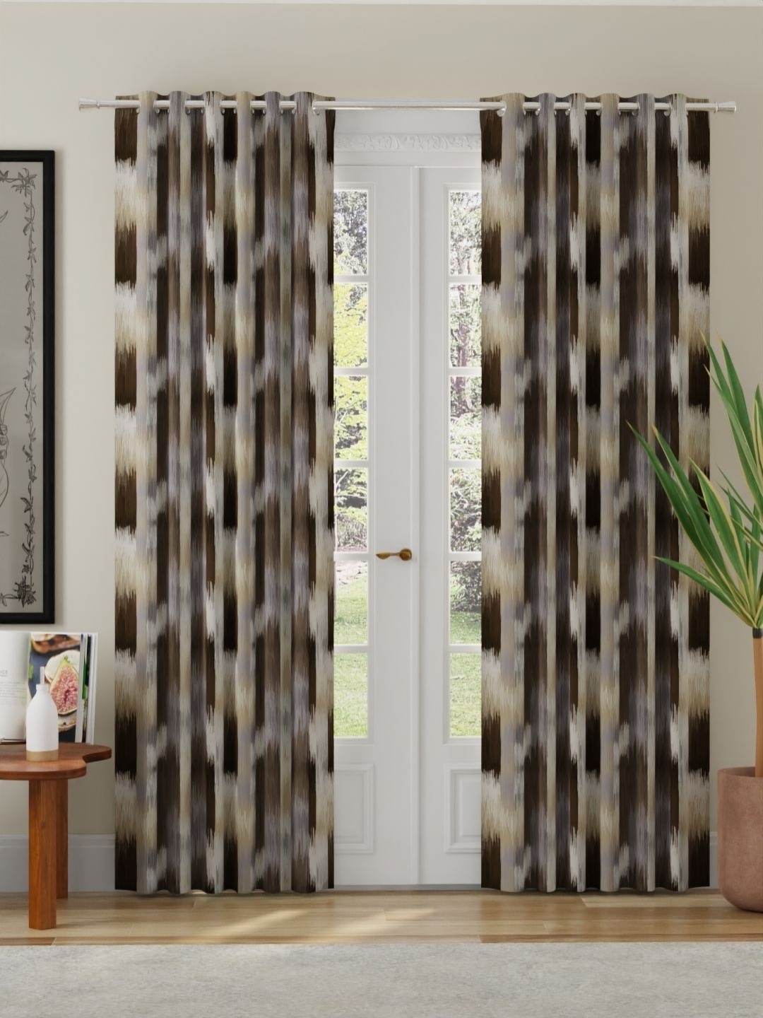ROSARA HOME Brown & White 2 Pieces Abstract Printed Room Darkening Long Door Curtains
ROSARA HOME Brown & White 2 Pieces Abstract Printed Room Darkening Long Door Curtains
