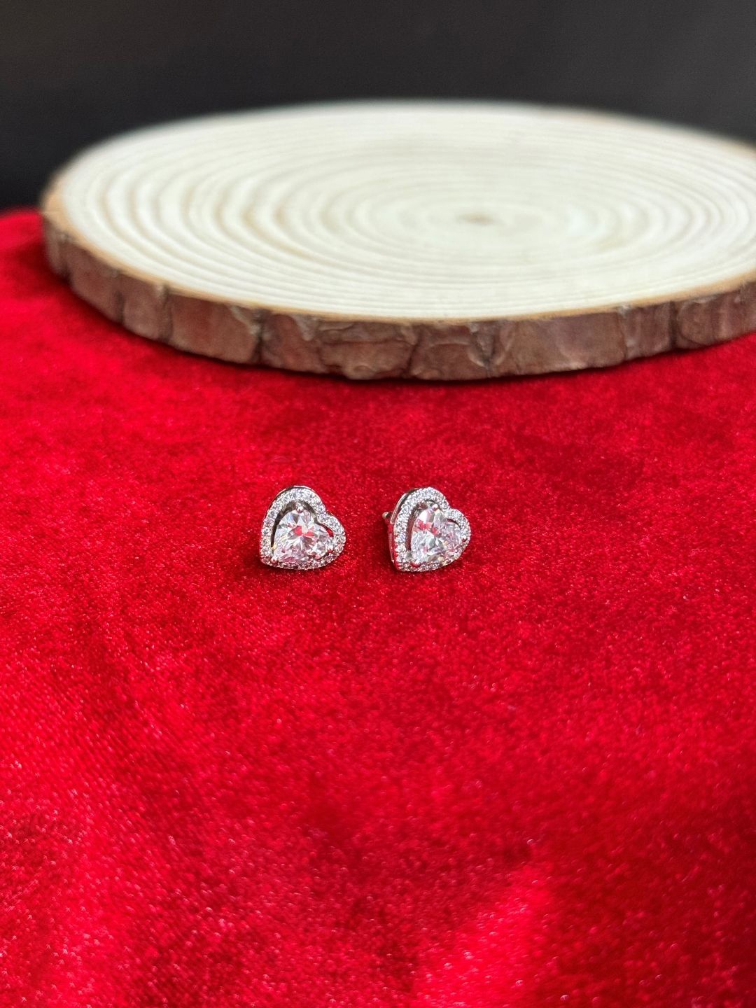 The Jewellery Tale Silver-Plated Heart Shaped Cubic Zirconia & American Diamond Studs
The Jewellery Tale Silver-Plated Heart Shaped Cubic Zirconia & American Diamond Studs