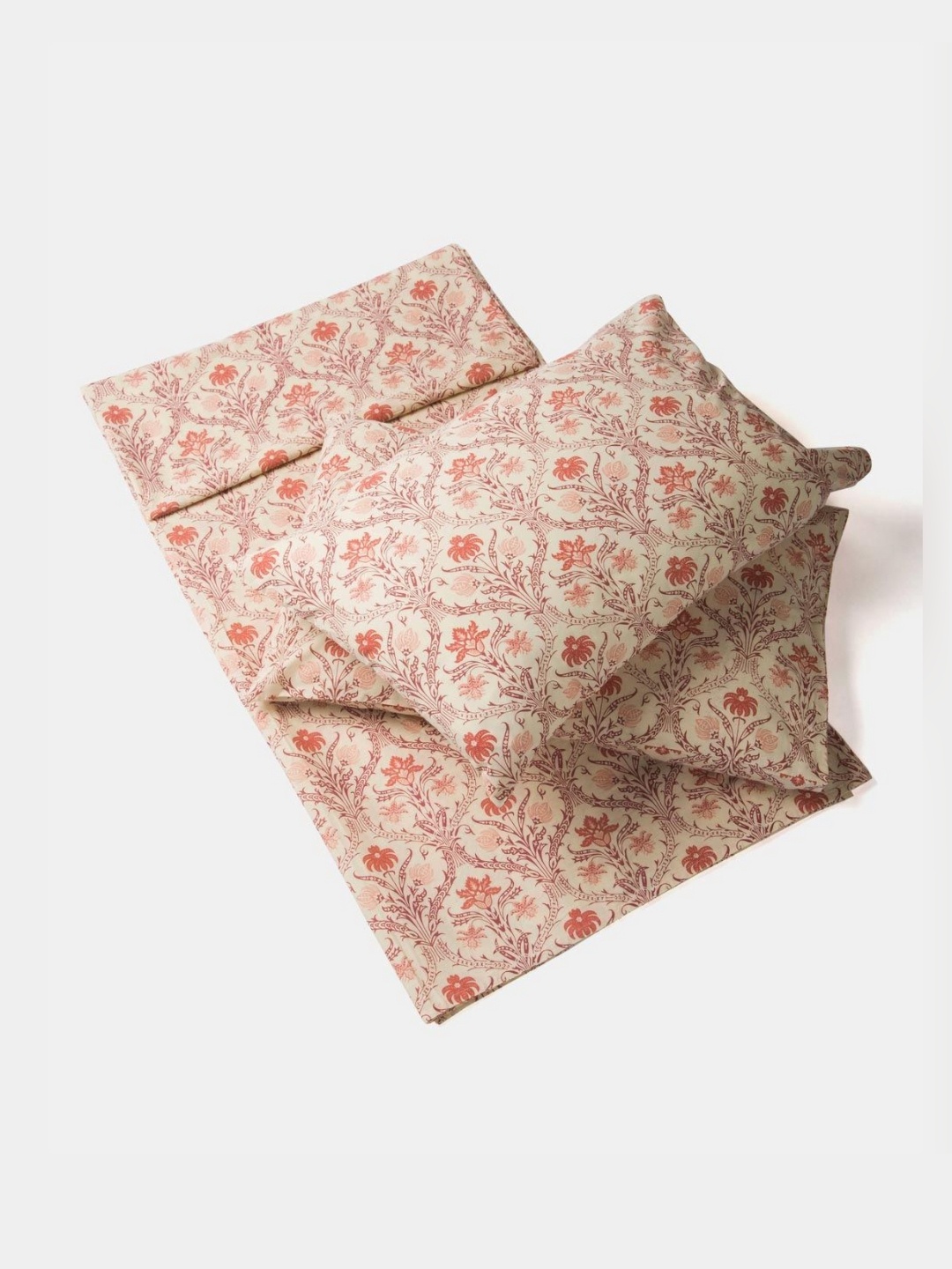 Fabindia Pink & Beige Ethnic Motifs Cotton 120 TC King Bedsheet with 2 Pillow Covers
Fabindia Pink & Beige Ethnic Motifs Cotton 120 TC King Bedsheet with 2 Pillow Covers