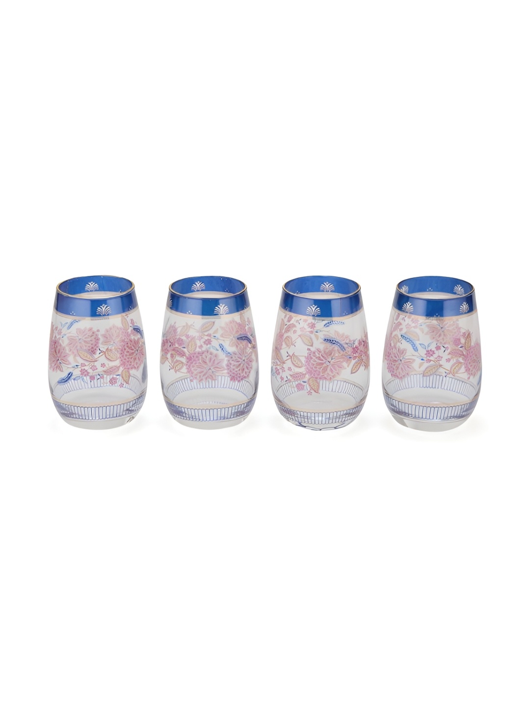 Fabindia Luxe Blue & Pink 4 Pieces Floral Printed Decaled Luxe Water Glasses- 380 ML, Transparent
Fabindia Luxe Blue & Pink 4 Pieces Floral Printed Decaled Luxe Water Glasses- 380 ML, Transparent