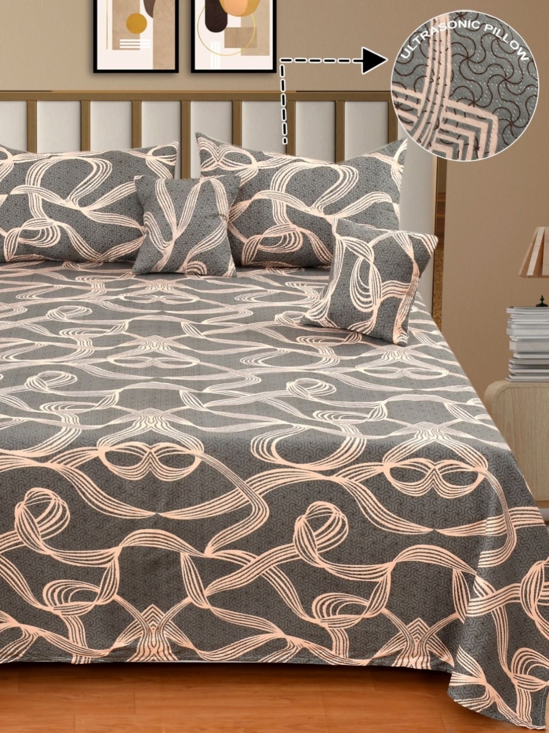 NCS Brown & Cream Abstract Printed Cotton 300 TC Queen Bedsheet with 2 Pillow Covers
NCS Brown & Cream Abstract Printed Cotton 300 TC Queen Bedsheet with 2 Pillow Covers