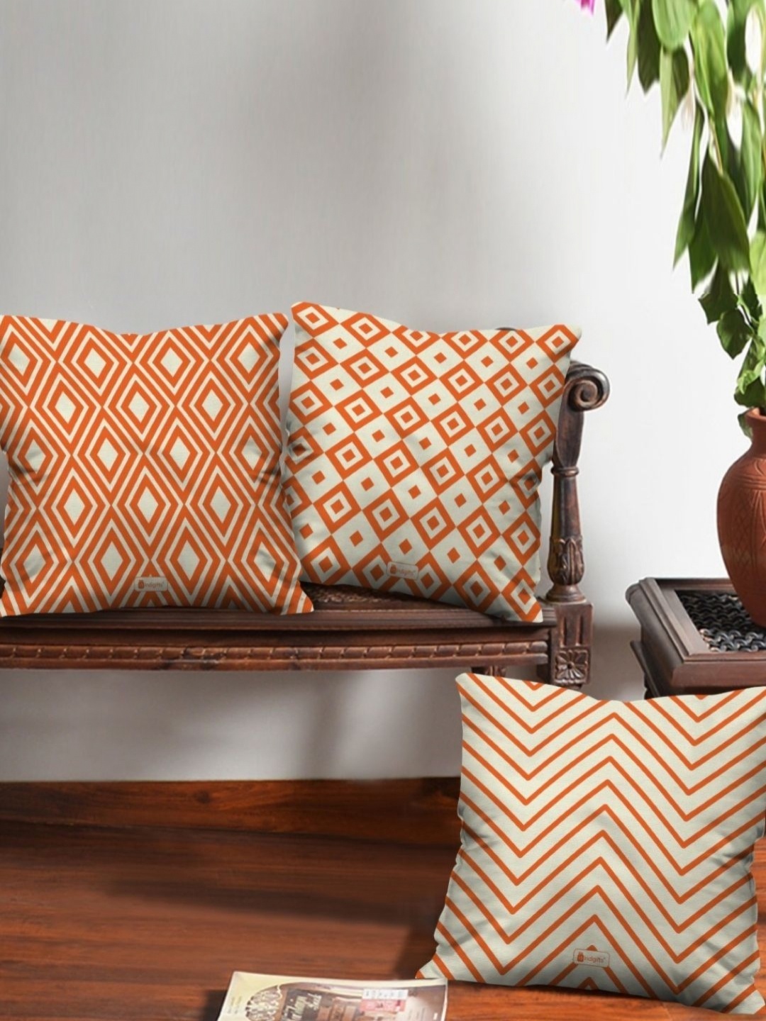 Indigifts Orange-Coloured & White 3 Pieces Geometric Printed Square Cushion Covers
Indigifts Orange-Coloured & White 3 Pieces Geometric Printed Square Cushion Covers