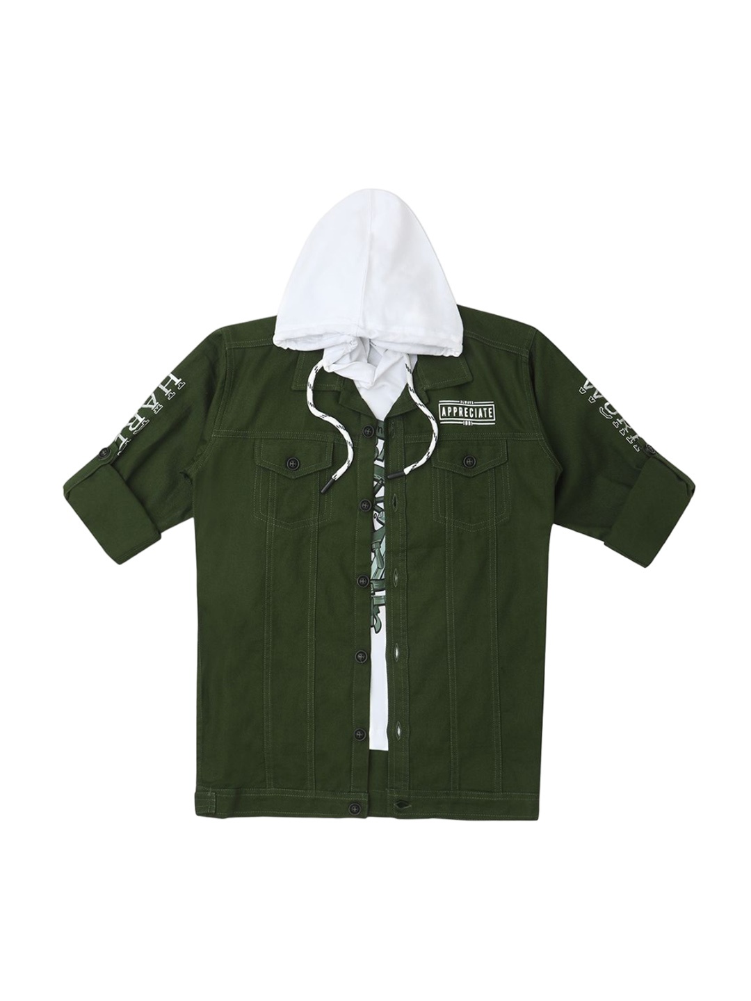 CAVIO Boys Pure Cotton Cavio Spread Collar Lightweight Tailored Jacket And T-Shirt, Green
CAVIO Boys Pure Cotton Cavio Spread Collar Lightweight Tailored Jacket And T-Shirt, Green
