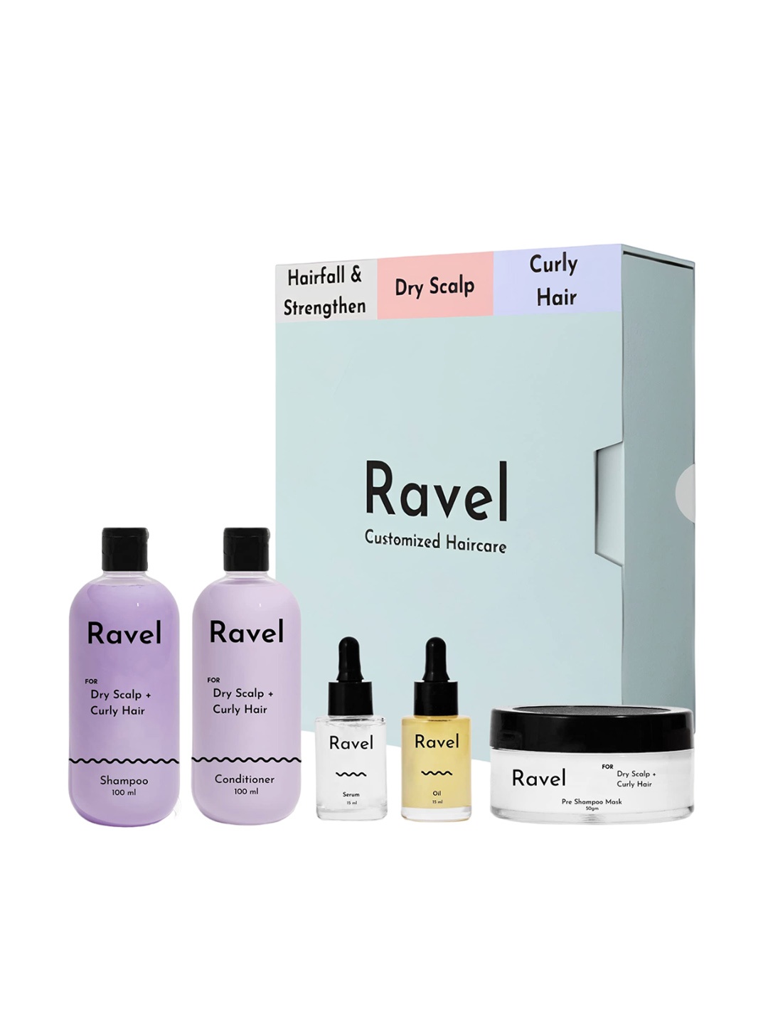 Ravel Hair Fall Control Shampoo, Conditioner, Oil, Serum & Pre Shampoo Mask Gift Set, Purple
Ravel Hair Fall Control Shampoo, Conditioner, Oil, Serum & Pre Shampoo Mask Gift Set, Purple