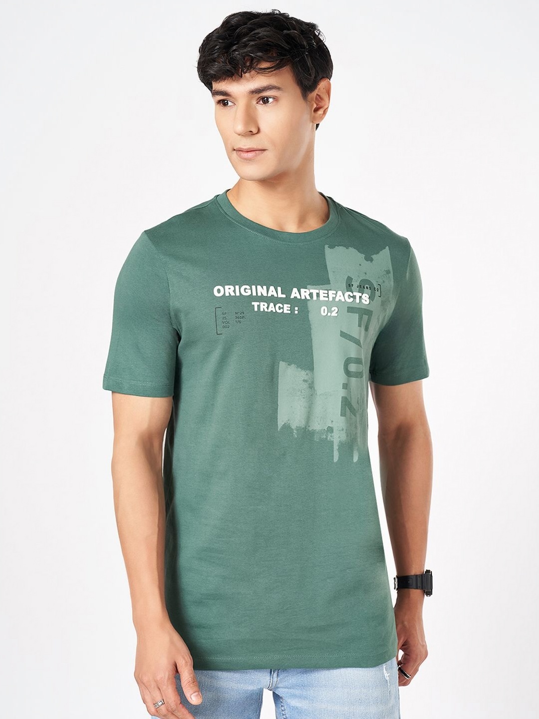 SF JEANS by Pantaloons Men Typography Printed Round Neck Cotton Slim Fit T-shirt, Green
SF JEANS by Pantaloons Men Typography Printed Round Neck Cotton Slim Fit T-shirt, Green