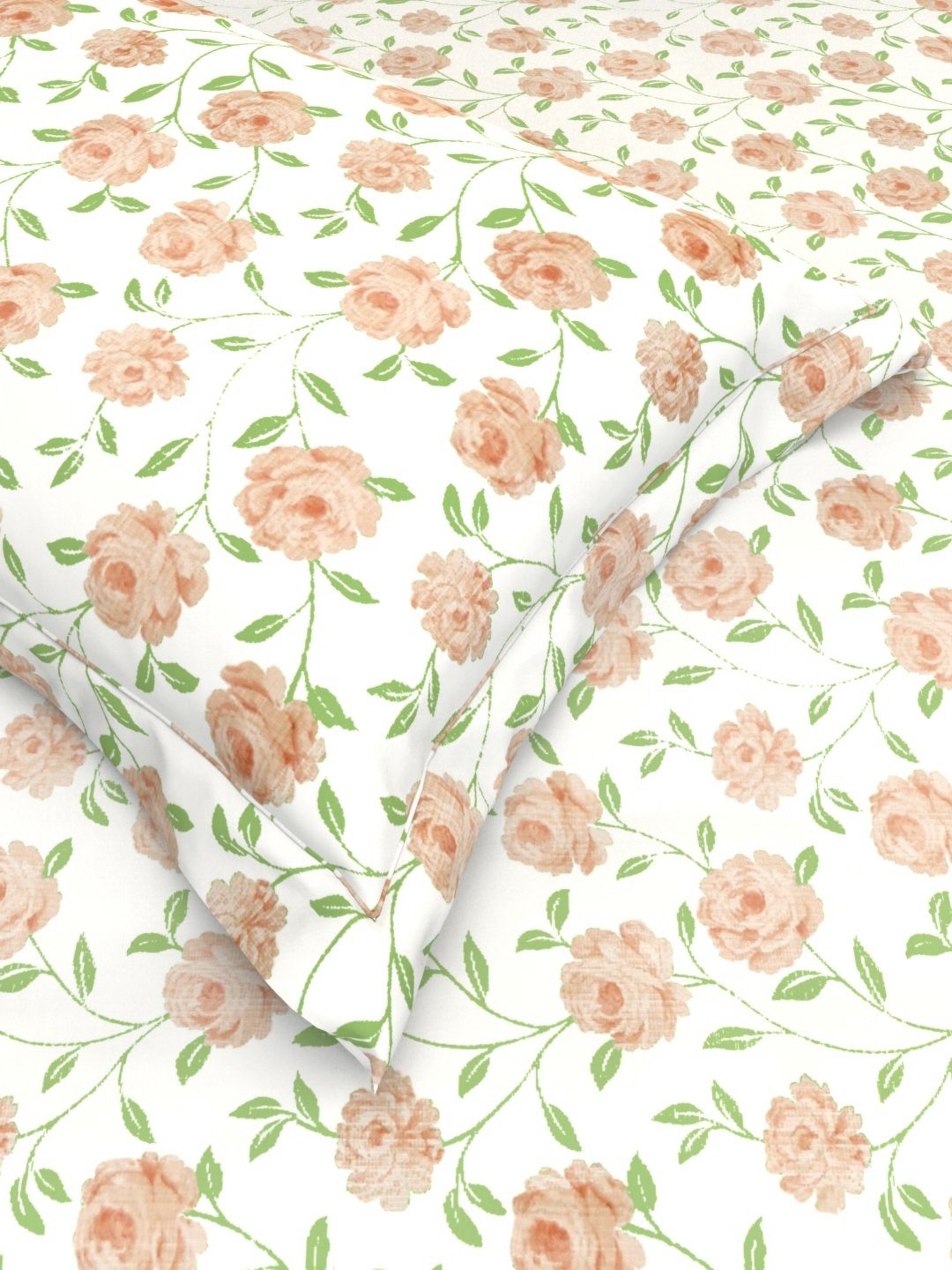 THE WHITE MOSS White & Peach-Coloured Floral 220 TC Queen Bedsheet with 2 Pillow Covers
THE WHITE MOSS White & Peach-Coloured Floral 220 TC Queen Bedsheet with 2 Pillow Covers